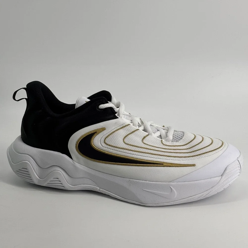 Nike Giannis Immortality 4 GS 7Y White Black Gold FZ6734-100 New Basketball Shoe
